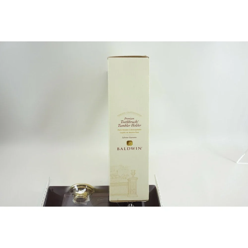 Baldwin Harlequin Premium Bathroom Toothbrush / Tumbler Holder Acrylic and Brass
